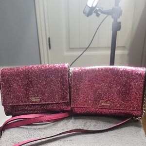 Kate Spade Sparkling Fuchsia Crossbody Bags With Storybook Lining Set Of 2